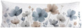 Vintage Watercolor Floral 20x54 Body Pillow Cover, Floral Room Decor, Abstract Blue Gray and White Flowers Botanical Decorative Long Body…