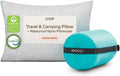 Coop Home Goods Original Adjustable Travel Pillow and Waterproof Pillow Protector Grey Bundle with Compressible Stuff Sack, Medium-Firm…