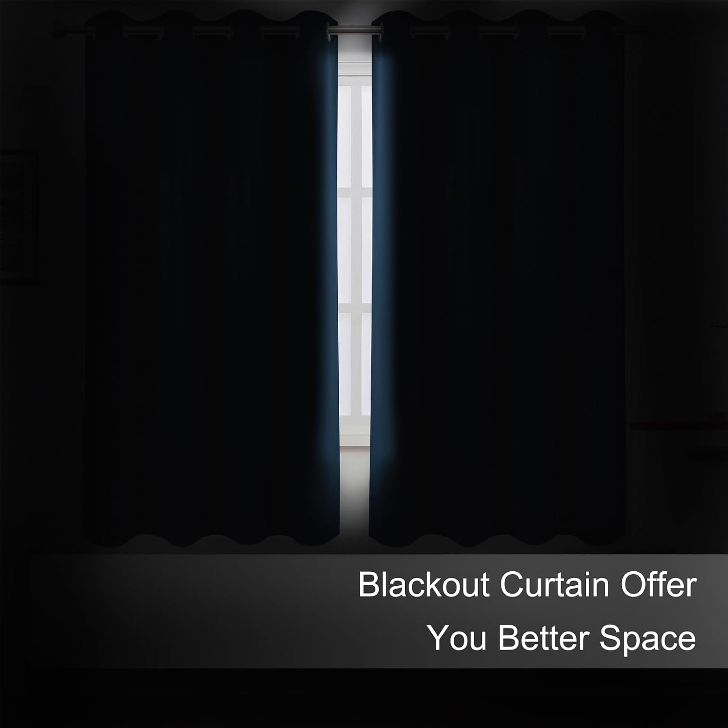 Lemomo Blackout Curtains 66 x 72 Inch Long Navy Blue Curtains Set of 2 Panels Room Darkening Curtains for Bedroom and Living Room 72 Inch B…