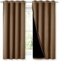 Nicetown 100% Blackout Lined Curtains, Totally Darkness Drapes with Silver Grommet, Thermal Insulated Drapes for Master Bedroom (Gold Brown…