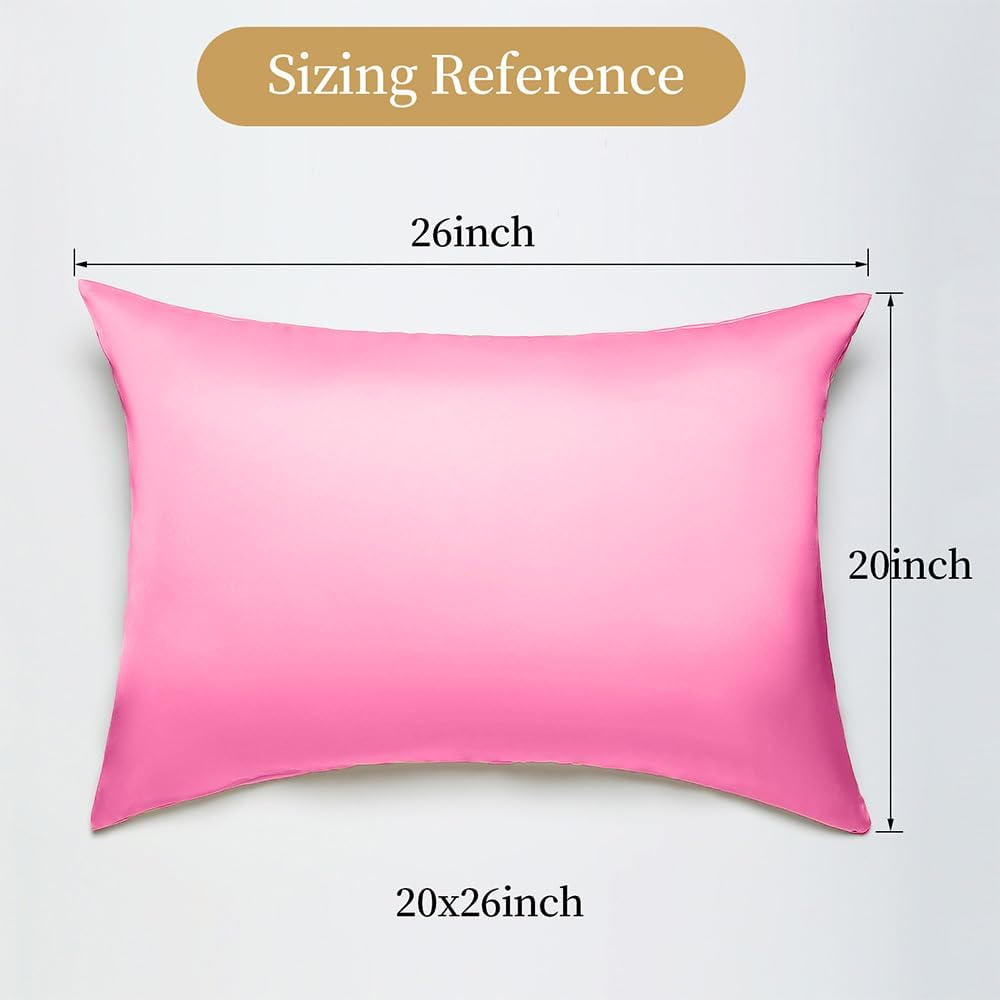 Mulberry Silk Pillow Cases Queen Size with Hidden Zipper, Ultra Smooth and Soft Breathable Cooling Silk Satin Pillowcase for Hair and…