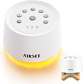 AIRSEE White Noise Sound Machine for Baby Adults, 31 Soothing Sounds 2000mAh Battery 4-Level Night Light Sound Machine, Timer & Memory…