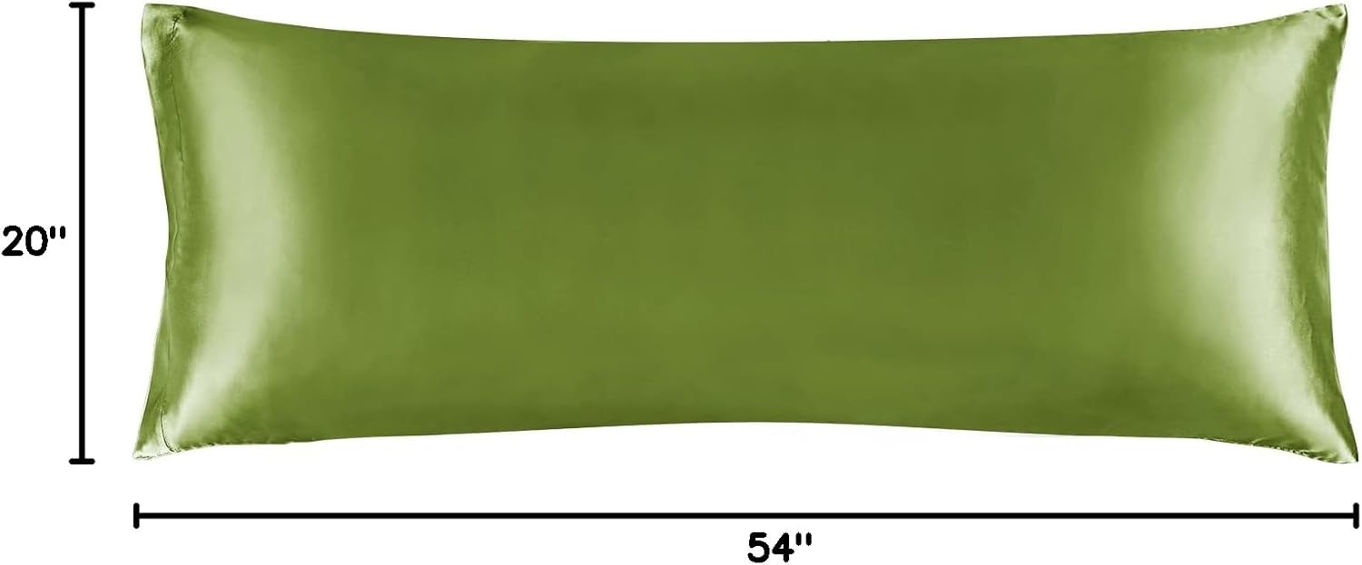 Bedelite Satin Body Pillow Cover, Super Soft and Cooling Body Pillow Pillowcase for Hair and Skin, Breathable Silky Full Long Pillowcase Co…