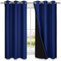 Nicetown 100% Blackout Curtain Panels, Thermal Insulated Black Liner Curtains for Nursery Room, Noise Reducing and Cold Blocking Drapes for…