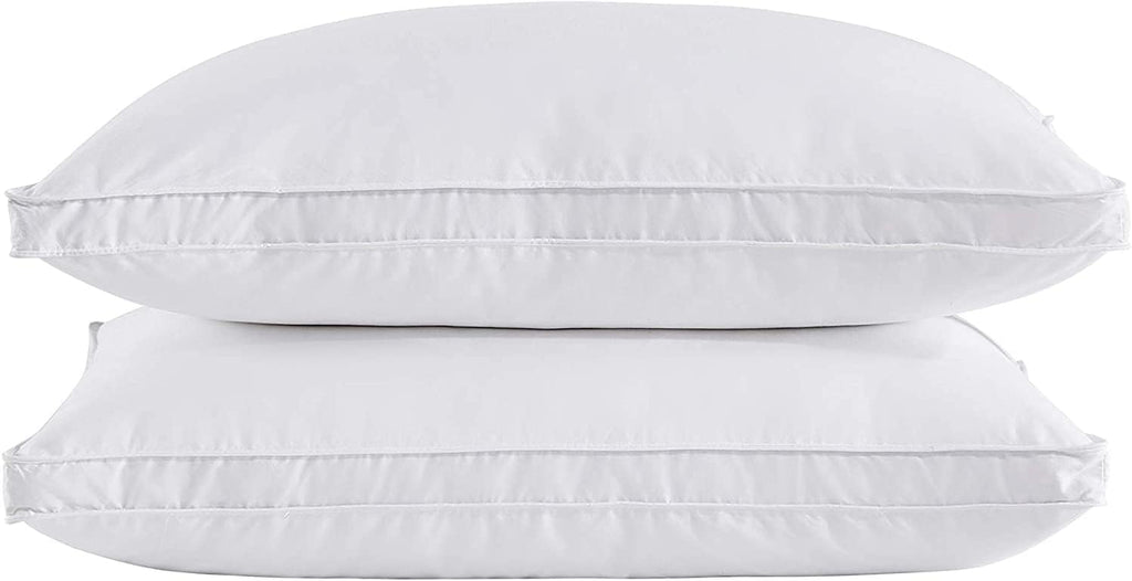 puredown® Goose Feather Down Pillows, Soft Gusseted Bed Pillows for Sleeping with 100% Cotton Shell, Set of 2, King Size