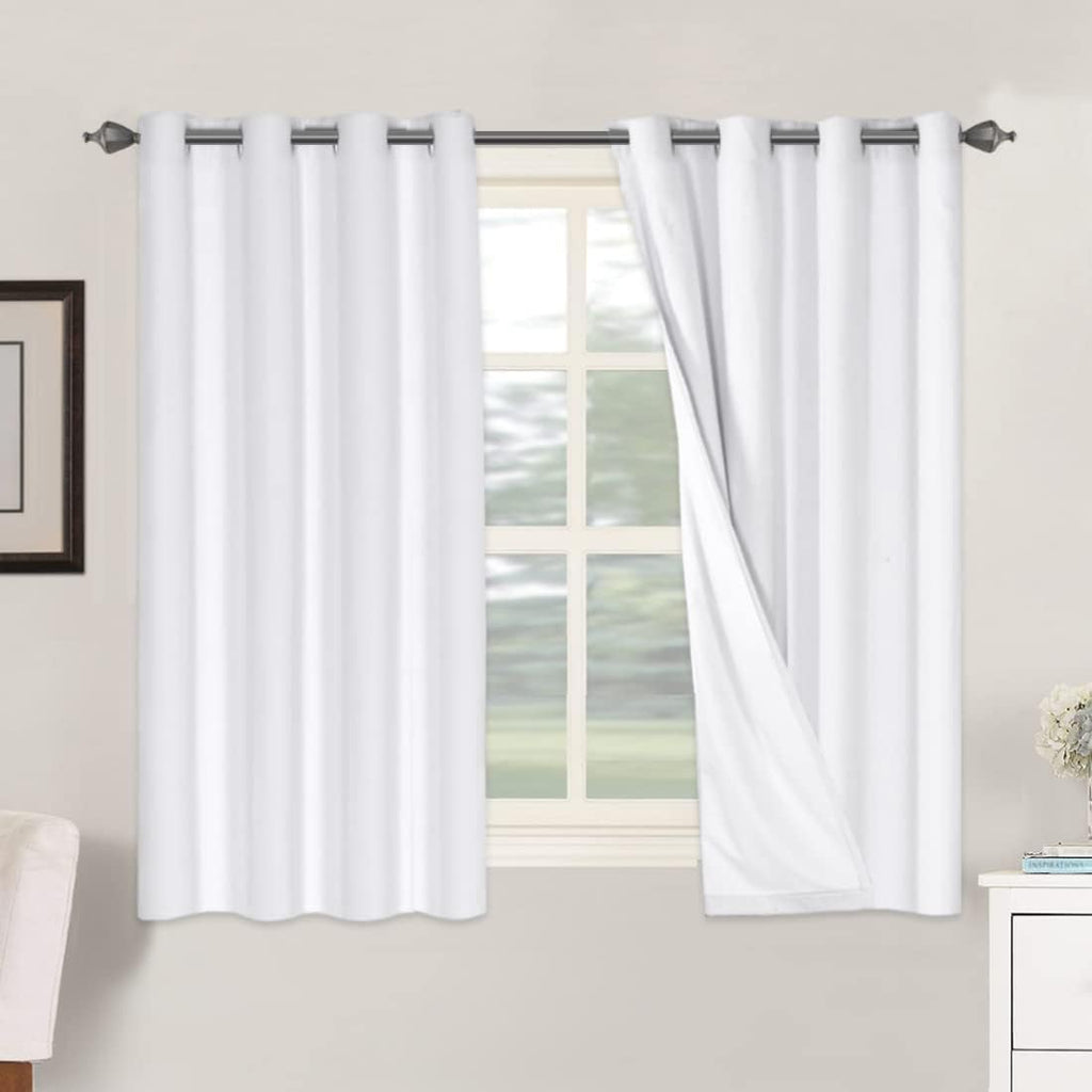 H.VERSAILTEX 100% Blackout Curtains for Bedroom Thermal Insulated Linen Textured Curtains Heat and Full Light Blocking Drapes Living Room…
