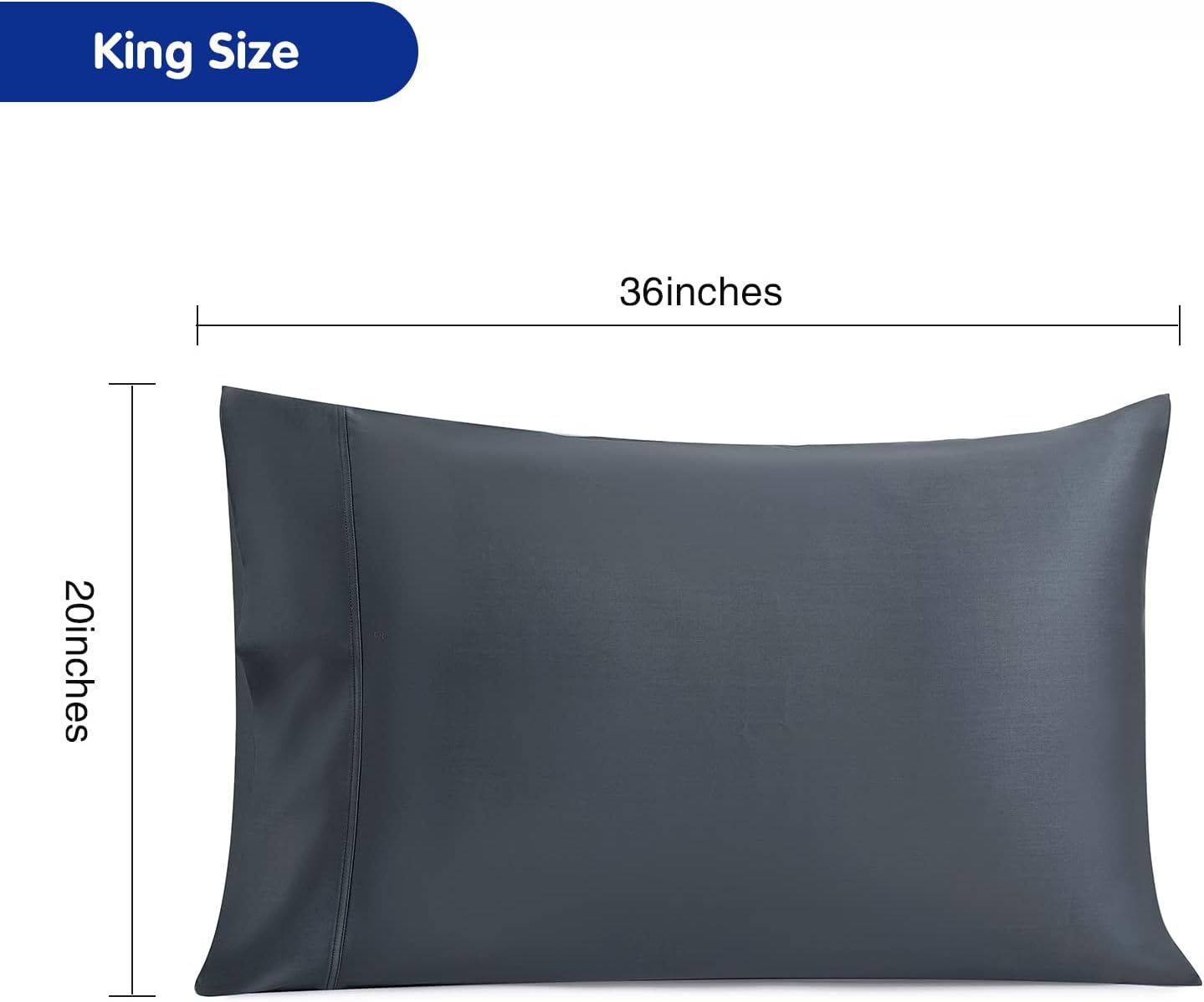Stnomyhome Eucalyptus Tencel Cooling Pillowcase 2 Pack King Dark Gray | Moisture Wicking for Night Sweats | 3X Faster Drying | Oeko-TEX Cer…