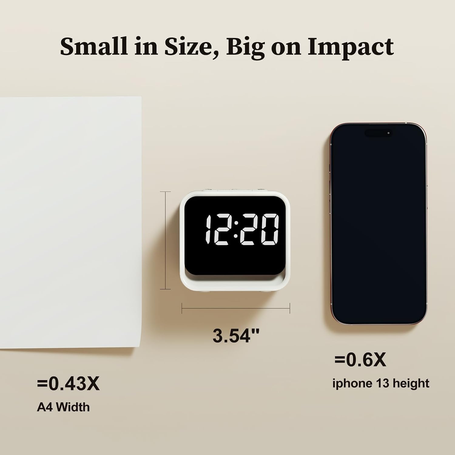 HOUSBAY Wooden Sound Machine Alarm Clock for Bedrooms - Gentle Wake-Up with Birdsong, White Noise for Sleeping, Small Digital Clock for…