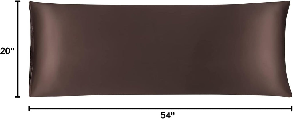 uxcell Body Pillow Cover, 20x54 Inch Brown Silky Satin Body Pillowcases for Hair and Skin, Soft Cooling Smooth Pillow Case with Envelope…
