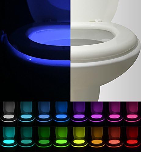 VINTAR 2 Packs 16 Color Motion Sensor LED Toilet Night Light, Toilet Bowl Lights, Cool Gadgets,5 Stage Dimmer, Light Detection