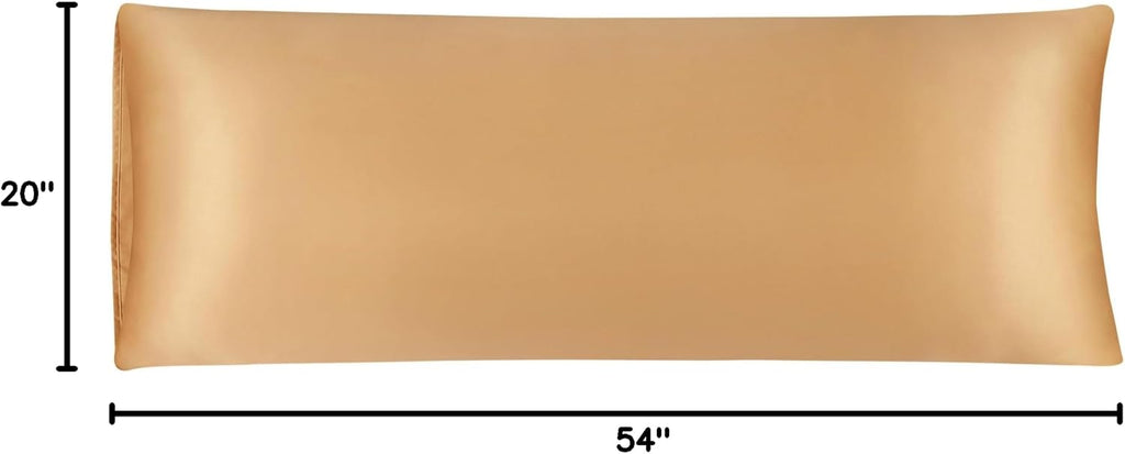 uxcell Body Pillow Cover, 20x54 Inch Gold Silky Satin Body Pillowcases for Hair and Skin, Soft Cooling Smooth Pillow Case with Envelope…