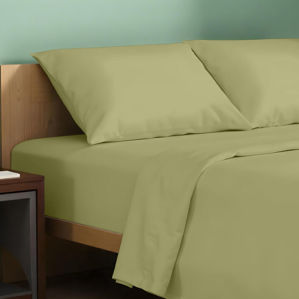TEXAS LINEN CO. 100% Organic Cotton Sheets California King Size - 4 PC Organic Cotton Cal King Size Percale Sheet Set, Soft, Cooling &…