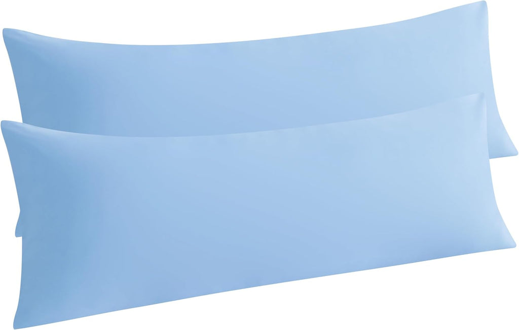 Ntbay Body Pillow Cases Set of 2, 2 Pack Brushed Microfiber 20x54 Pillow Cases, Soft, Wrinkle, Fade, Stain Resistant Sky Blue Pillow Cases…