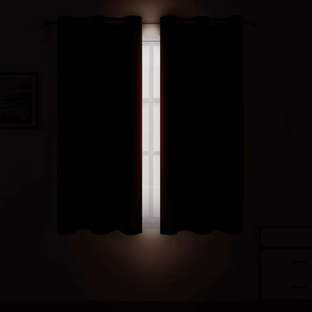 Lemomo Chocolate Brown Blackout Curtains 42 x 54 Inch Length Set of 2 Panels Grommet Bedroom Curtains for Living Room 54 Inch silver
