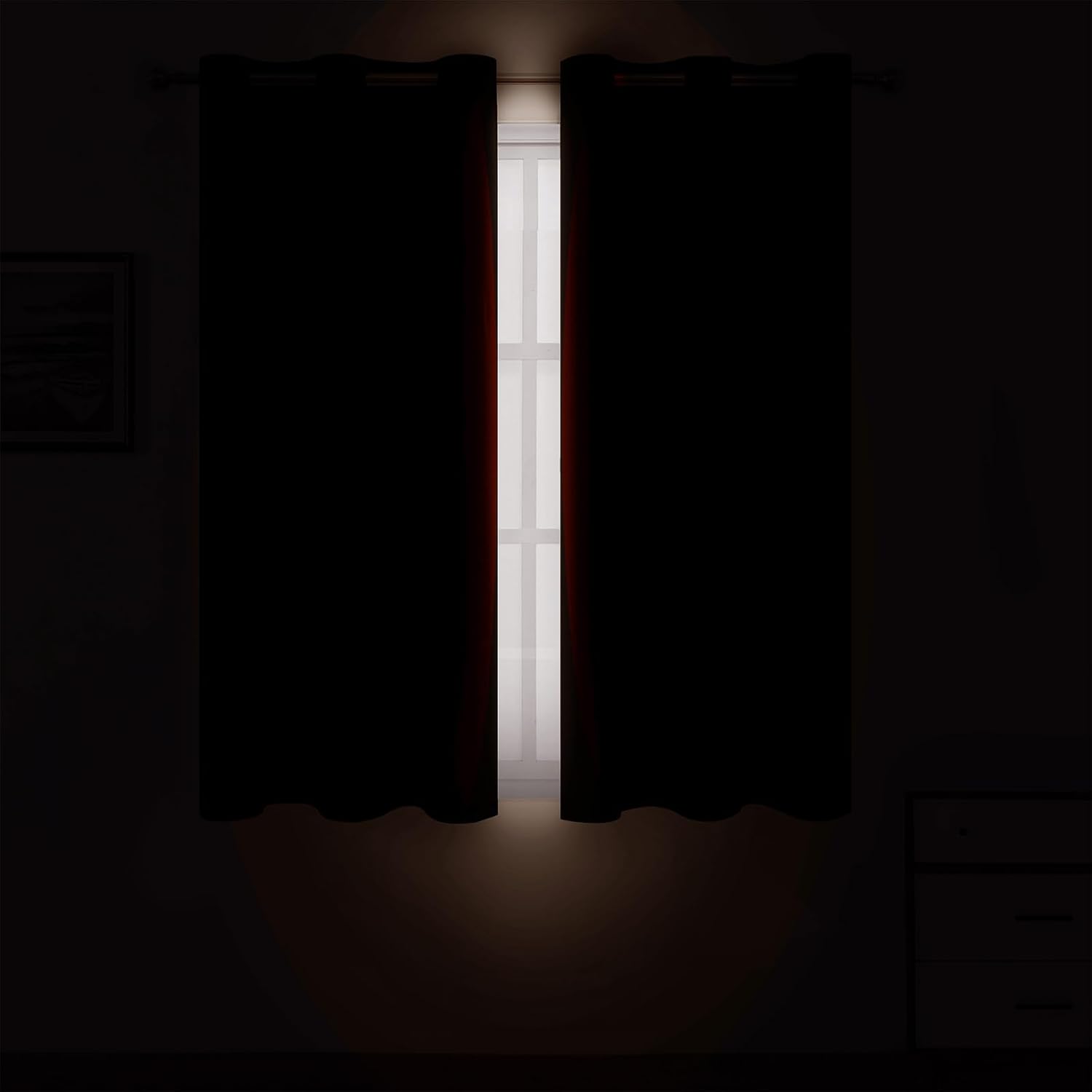 Lemomo Chocolate Brown Blackout Curtains 42 x 54 Inch Length Set of 2 Panels Grommet Bedroom Curtains for Living Room 54 Inch silver