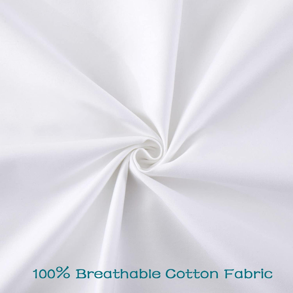 Losafefe 100% Cotton Zippered Pillow Cases King Size Set of 4, Super Soft & Breathable Pillow Protectors with Zipper, White Pillow Case Cov…