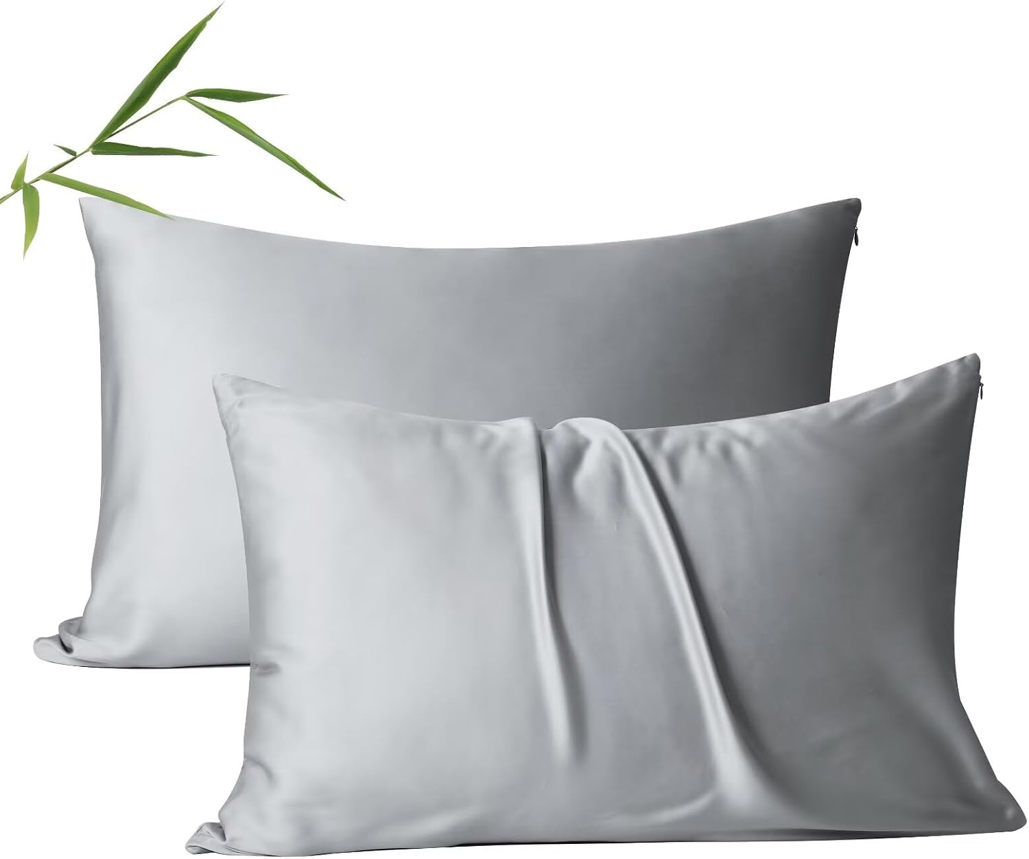 ShunjieHome 4 Pack Cooling Pillow Cases, Viscose Derived from Bamboo Pillow Protectors Queen Size Set of 4, 400 Thread Count Soft Silky Brea…