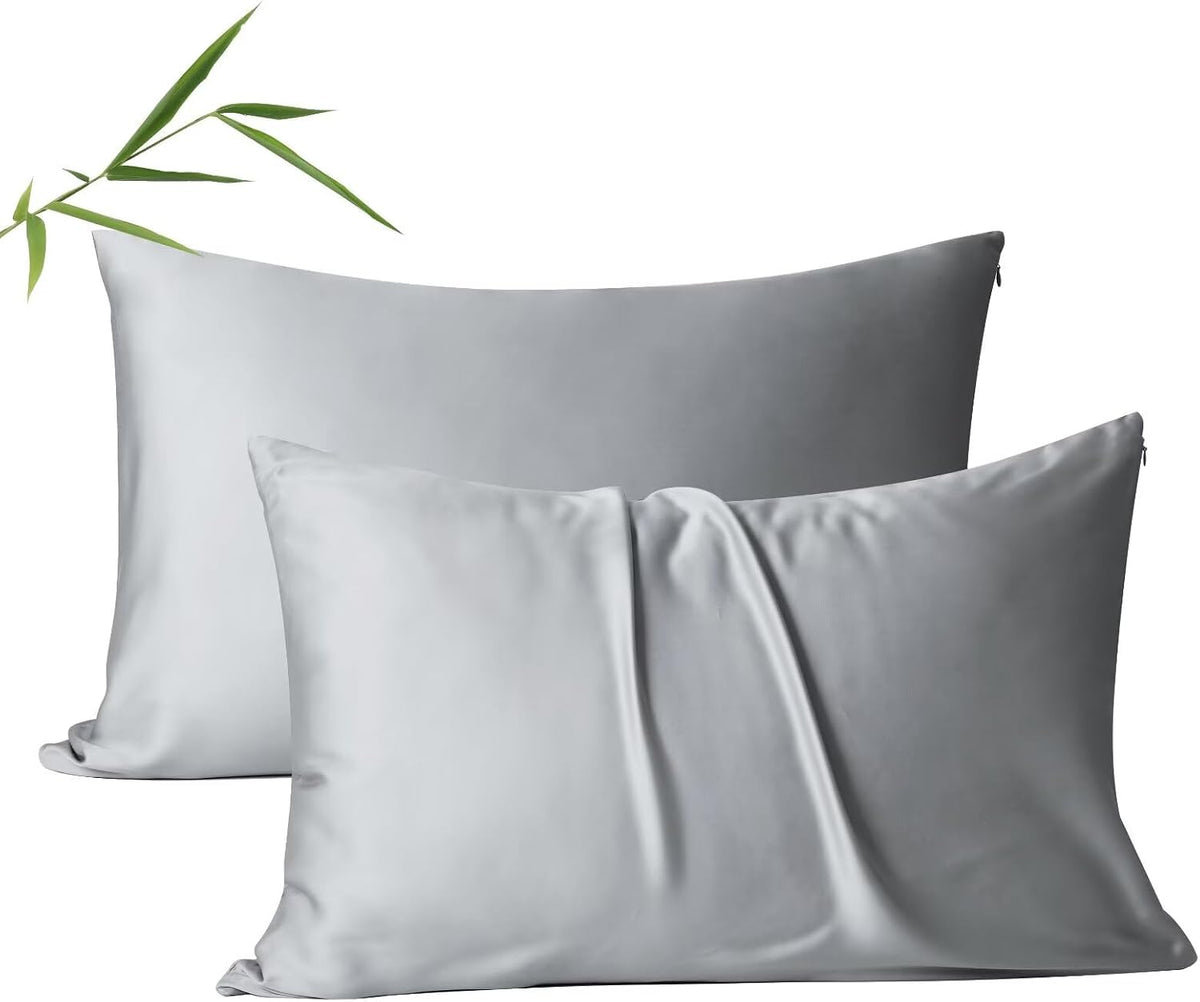 ShunjieHome 4 Pack Cooling Pillow Cases, Viscose Derived from Bamboo Pillow Protectors Standard Size Set of 4, 400 Thread Count Soft Silky B…