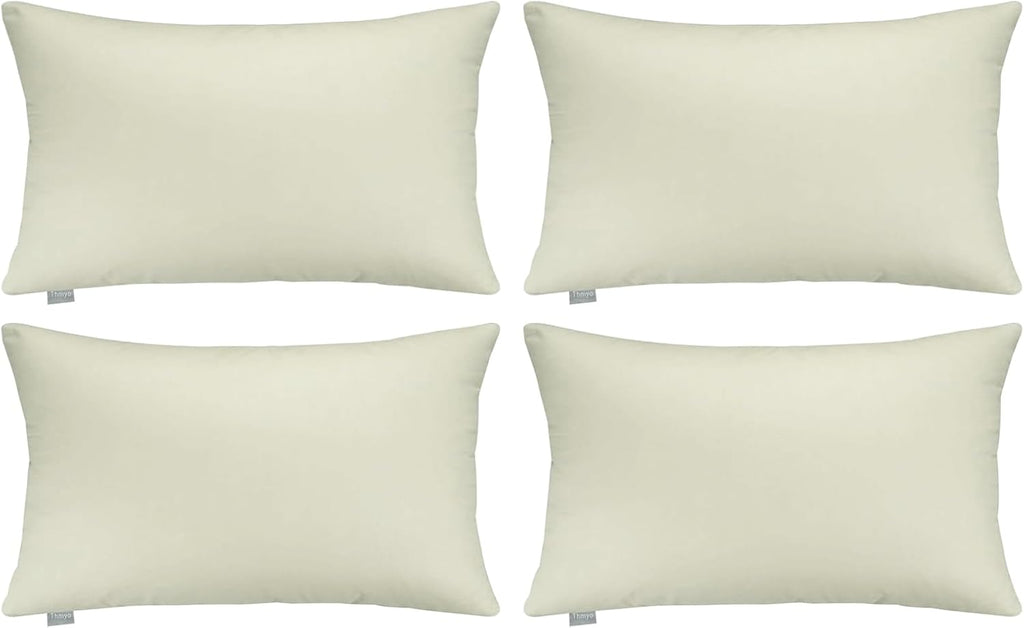 Thmyo 4-Pack 100% Cotton Christmas/Halloween Lumbar Comfortable Solid Decorative Throw Pillow Case Rectangle Cushion Cover Pillowcase Blank…