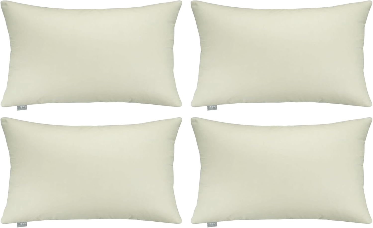 Thmyo 4-Pack 100% Cotton Christmas/Halloween Lumbar Comfortable Solid Decorative Throw Pillow Case Rectangle Cushion Cover Pillowcase Blank…