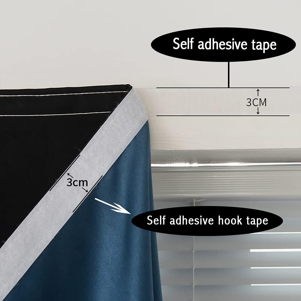 Jilron Autohesion Curtains for Windows, Bedroom Blackout Curtains for - Thermal Lnsulated No Drill Curtains Room Darkening Black Small Drape…
