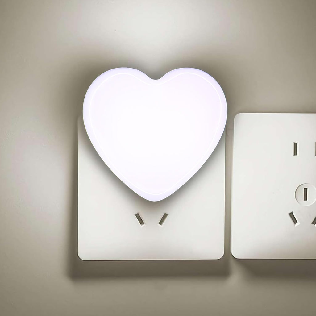 INZU Cute Night Light, Heart Night Light for Kids, LED Nightlight with Auto Dusk to Dawn Sensor, Nightlight Plug into Wall with Soft Warm…