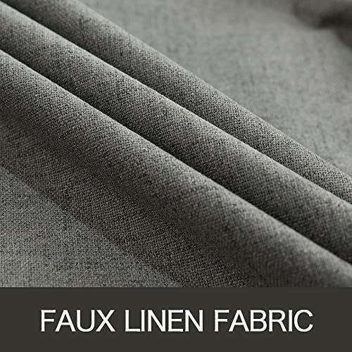 Miulee Linen Blackout Curtains and Drapes 100% Room Darken Thermal Insulated Grommet Window Panels with Coating 2 PCs W 42 x L 63 inches Da…