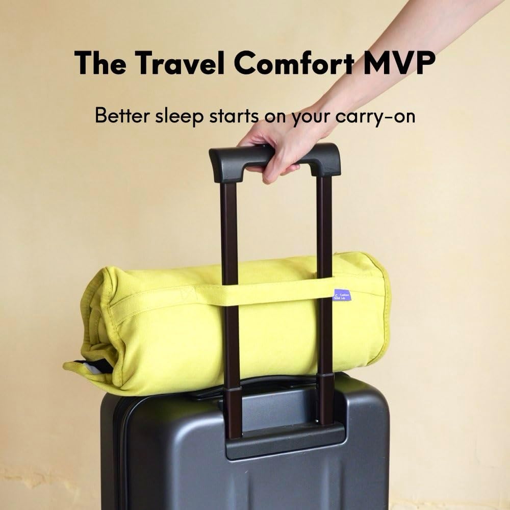 Cushion Lab Travel Deep Sleep Pillow – Compact Memory Foam Neck Pillow for Sleeping, Portable Pillow for Hotels, Camping, Side & Back…