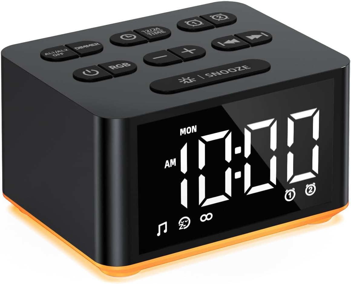 3 in 1】 Sound Machine Dual Alarm Clock Night Light White Noise Machine 27 Sleeping Sounds for Adults Kids Precise 32 Level Volume Sleep…
