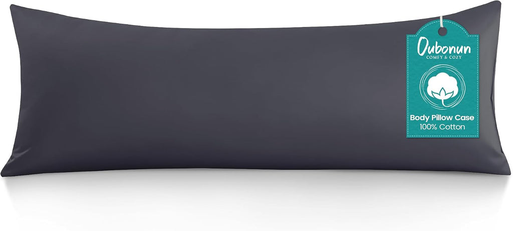 Oubonun 100% Cotton Body Pillowcase - 800 Thread Count/21x54, Moisture Absorbent and Breathable, Hotel Body Pillow Cover for All Seasons, G…