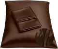 Blissford Brown Satin Pillowcase with Zipper, for Hair and fabric comfort, Feels Soft and Cool Like a Silk Pillowcase, Satin Pillow Cases…
