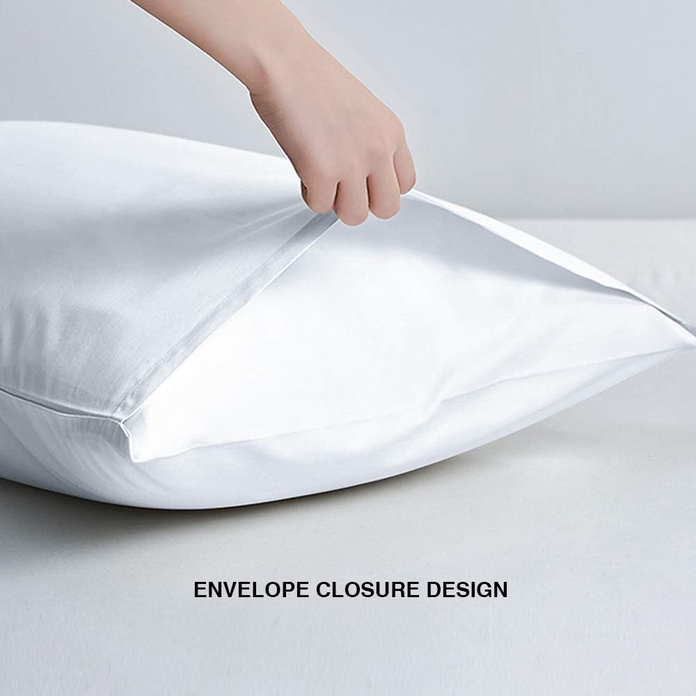 FLXXIE 6 Pack Microfiber Queen Pillowcases, Ultra Soft and Wrinkle, Fade Resistant Pillow Cases with Envelope Closure, 20x30 Inches, White