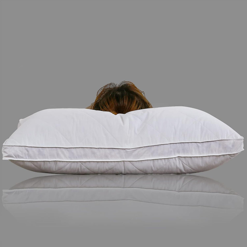 Three Geese Pack of 1 White Goose Feather Polyester Bed Pillows Queen/Standard Size- Soft 600 Thread Count 100% Cotton, Medium Firm, Soft…