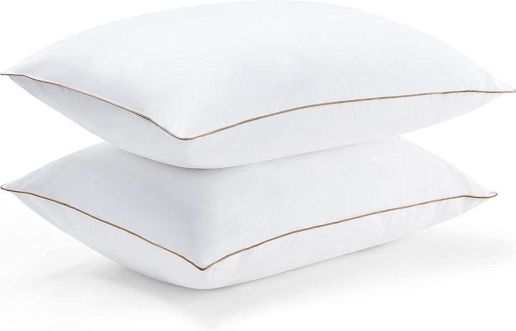 puredown® Goose Feathers and Down Pillows, Premium Medium to Firm Bed Pillows for Sleeping, Luxury Pillows with 100% Cotton Cover, 2…