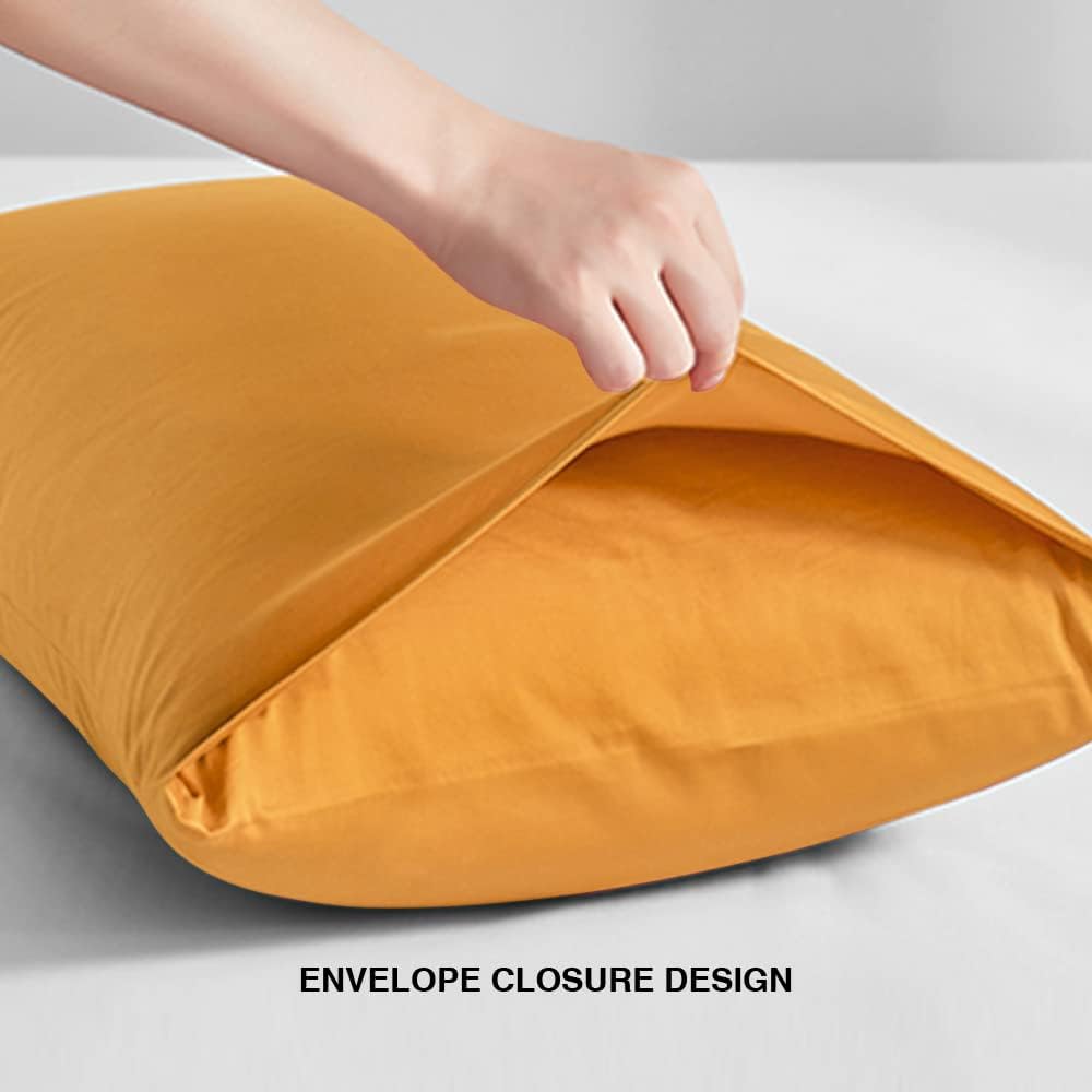 FLXXIE Pillow Cases Standard Size, Soft Microfiber Pillow Covers with Envelope Closure, Wrinkle, Stain Resistant Pillowcases, 2 Piece…