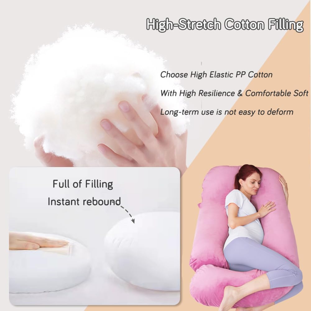 60 Inch Pregnancy Pillow for Sleeping, Extra Large U Shaped Body Pillow, Maternity Pillow for Pregnant Women (Purple)