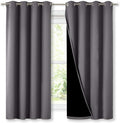Nicetown 100% Blackout Curtains with Black Liners, Thermal Insulated Full Blackout 2-Layer Lined Drapes, Energy Efficiency Window Draperies…