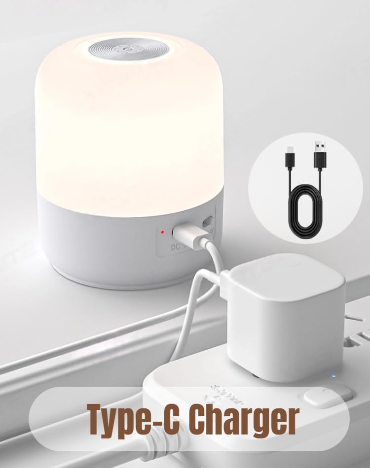 Portable Baby Night Light, 3 Colors Egg Light for Nursery, Mini Bedside Table Lamp for Kids Adults, Touch Control & Eye Caring &…