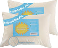 Organic Kids Pillow - 16x22 Toddler Pillow with 100% Organic Cotton Shell, 2 Pack Adjustable Loft Youth Pillow, Machine Washable Organic…