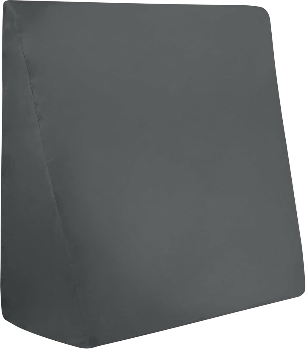 CirclesHome Wedge Pillow Cover 100% Cotton, Zippered Wedge Pillow Case Protector, Soft, Hypoallergenic & Breathable -Dark Grey, (24Wx25Lx12…