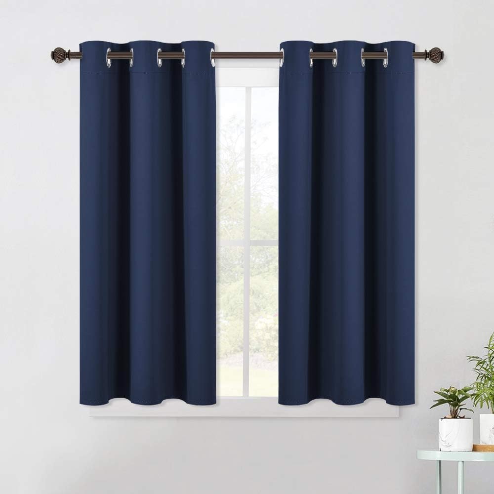 NICETOWN Blackout Draperies Curtains, All Season Thermal Insulated Solid Grommet Top Blackout Curtains/Drapes for Kid's Room (Navy, 1…