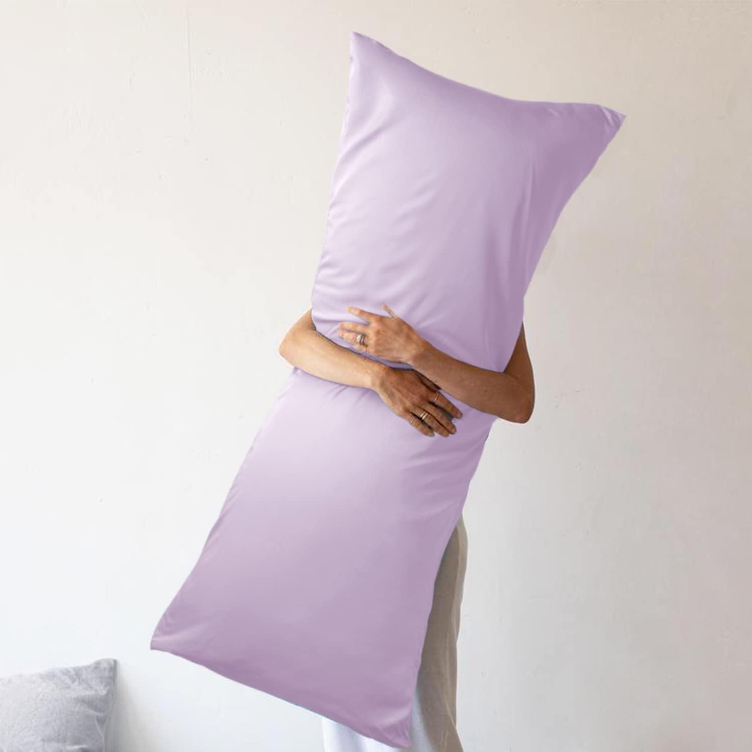 WishSmile Body Cooling Pillowcase Long Pillow Case Breathable Cool Silky Soft Rayon Derived from Bamboo Fabric, Hair and Skin Friendly, Light…