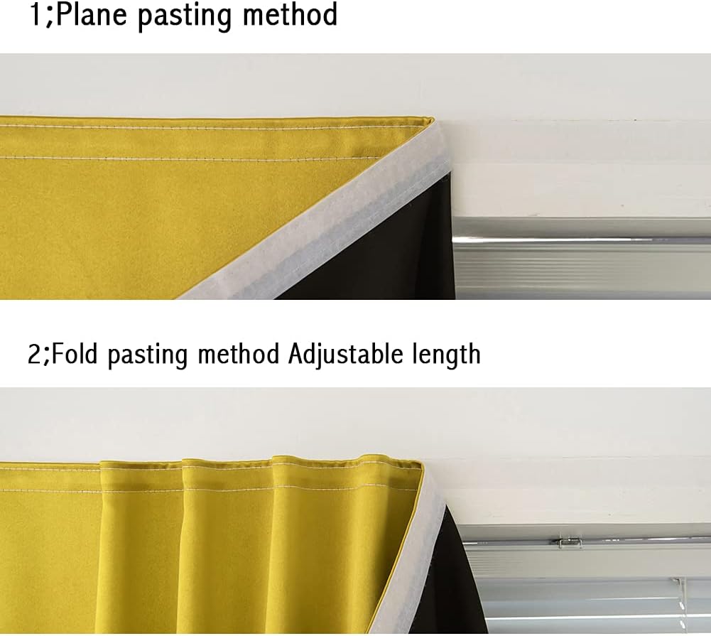 Jilron Autohesion Curtains for Windows, Bedroom Blackout Curtains for - Thermal Lnsulated No Drill Curtains Room Darkening Black Small Drape…