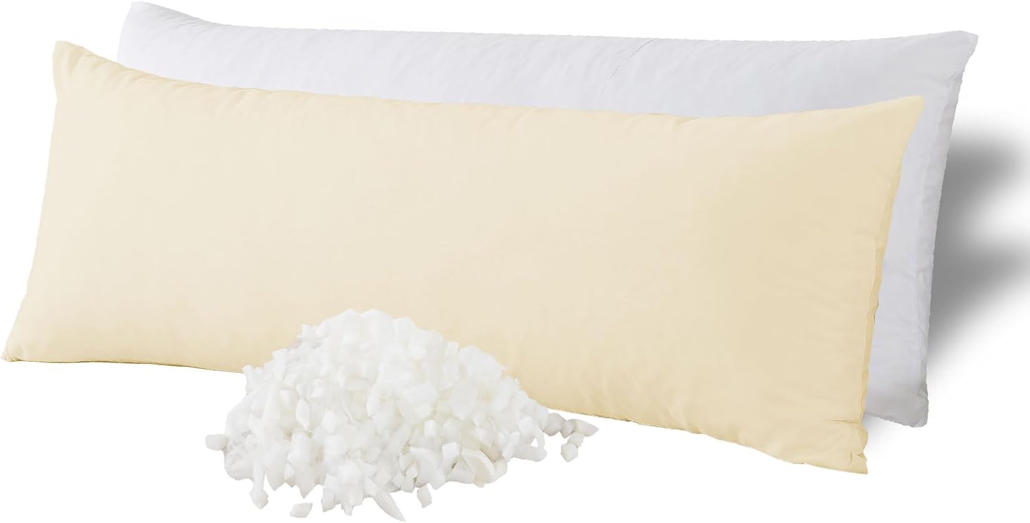 WhatsBedding Memory Foam Body Pillow with Breathable Zippered Cotton Cover, Full Body Pillow for Adults, Long Pillow for Sleeping, Firm Bre…