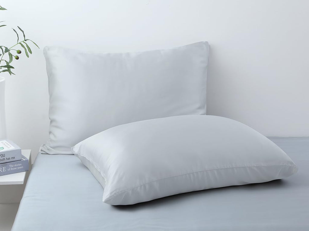 Bamboo Viscose Zippered Pillow Cases King Size Set of 2, 400 Thread Count Cooling Pillow Protectors for Hot Sleepers, Luxurious Hotel…