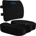 CloudBliss Lumbar Support Pillow & Seat Cushion Set for Office Chair, Desk Chair, Wheelchair & Car–Memory Foam Back Support, Ergonomic Chair…