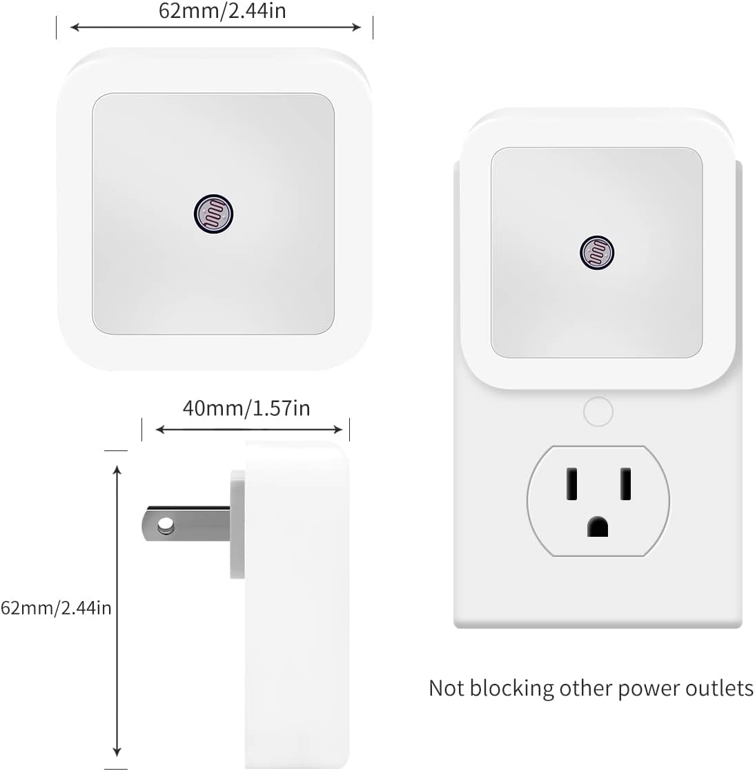 KINUR 6 Pack LED Night Light, LED Night Lights Plug into Wall with Dusk to Dawn sensors for Bathroom, Baby Nursery, Stair Lights, Hallway…