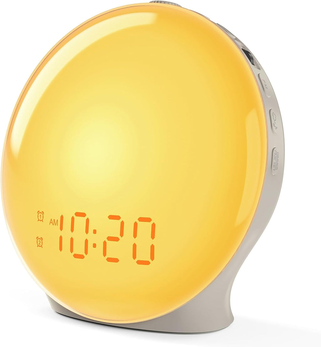 JALL Full-Screen Wake Up Light Sunrise Alarm Clocks for Bedrooms, White Noise Machine for Heavy Sleepers & Kids, 25 Natural Sounds, Dual…