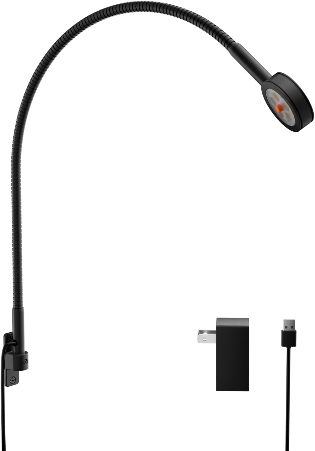 Acegoo Minimalist Bedside LED Reading Light, Wall/Wooden Headboard Mounted Flexible Neck Book Light, Rotatable Lamp Head & Convenient Light…