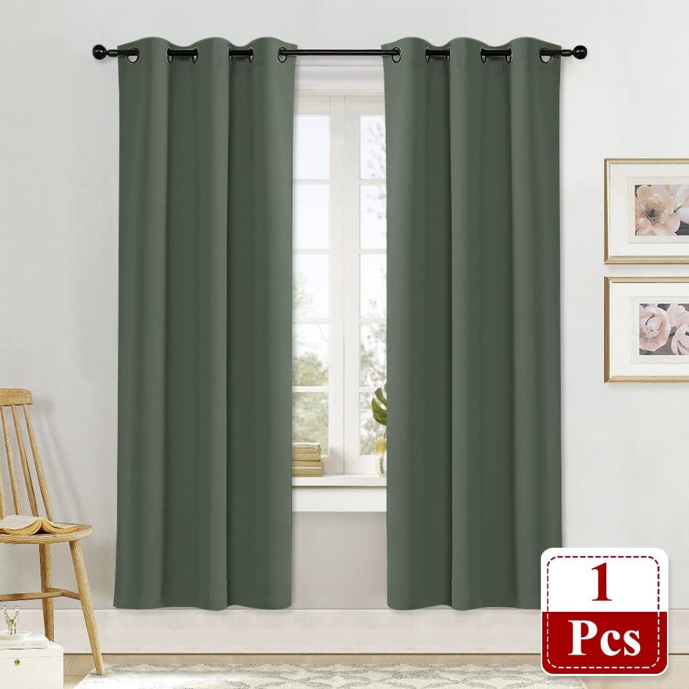 NICETOWN Dark Mallard Blackout Drape 72 inches Long for Nursery Home Fashion Thermal Insulated Blackout Room Darkening Curtain/Drapery…